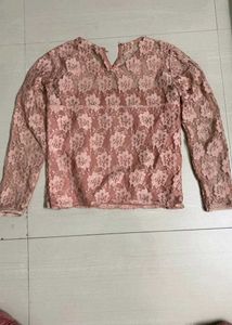 Pink Lace Long Sleeve Top