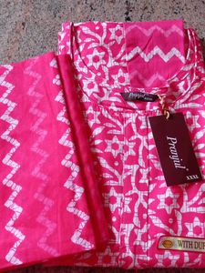 Pink Printed Kurta Set