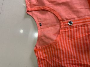 Patchwork Orange Kurta