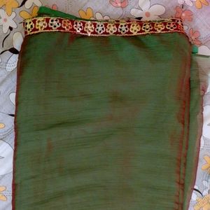 Green & Gold Trim Sari