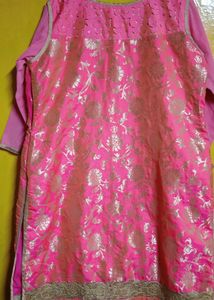 Pink Embroidered Kurta