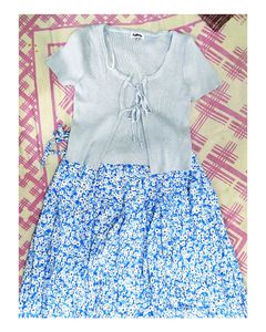 Floral Skirt & Cardigan Set