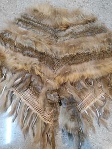 Brown nordic viking inspired poncho/shawl