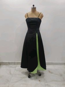 Elegant Black &amp; Neon Green Dress