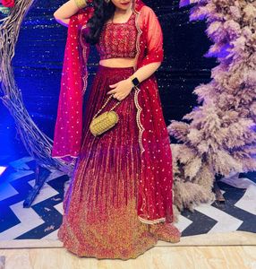 Sequins Embellished Lehenga With Handwork choli