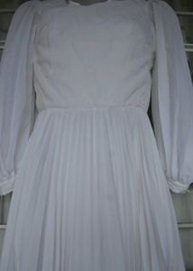 Vintage White Pleated Dress