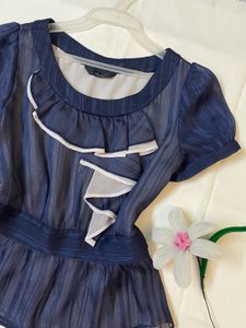 Blue Ruffle Top