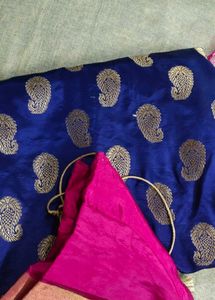 Elegant Blue &amp; Pink Saree with Blouse