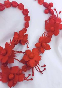 Red Flower Necklace
