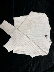 H&amp;M White Knit Sweater