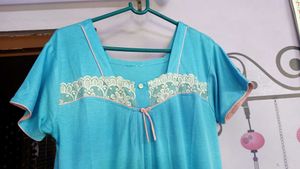 Blue Cotton Nightgown