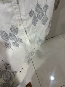 Leaf Print White Top