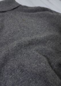 Grey Turtleneck Knit Sweater