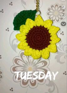 Crochet Sunflower Keychain 🌻