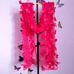 Dark Rose Net Shawl