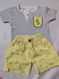 Cute Striped Tee Set