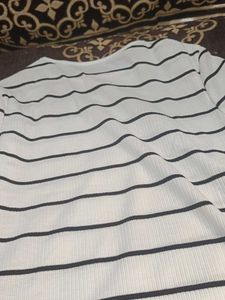 Striped White crop top