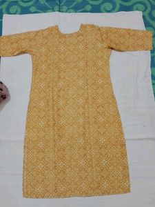 New Mustard Colour Small Collar Kurti