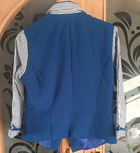 Blue Vest with Striped Shirt