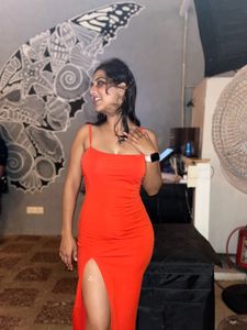 Maxi- In Red Hot Color With Stretchable Fit