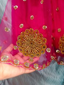 Sale !!Rose-pink Embroidery Lahenga-choli