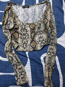 Shein Snake Print Crop Top In Size XS