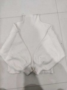 Cozy White Knit Turtleneck Sweater