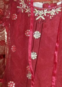 Elegant Maroon Embellished Dress