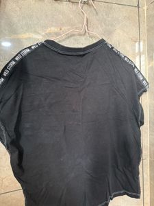 Black T-Shirt with 'Wild Storm' Detail