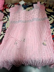 Pink Embellished Kurta Set