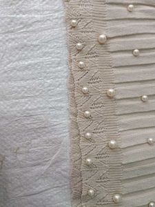 Pearl Embellished Knit Halter Top