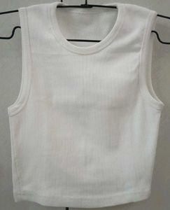 White Ribbed Tank Top