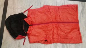 Red Hooded Puffer Vest