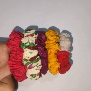 Handmade Colorful Scrunchie Set