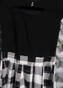 Black &amp; White Plaid Dress