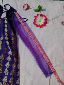 Purple Embellished Kurti Set(Bust-32)