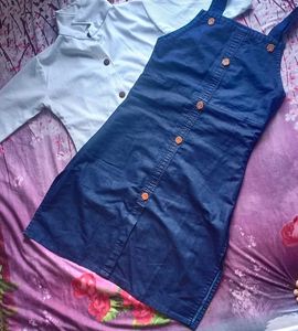 Denim Button-Down Jumper Dress