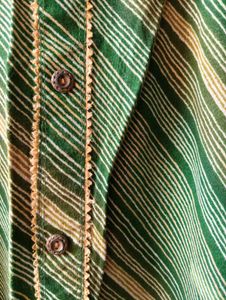 Striped Green Cotton Kurti