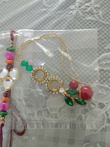 Rakhis for Bhai Bhabhi With Kundan &amp; Beads