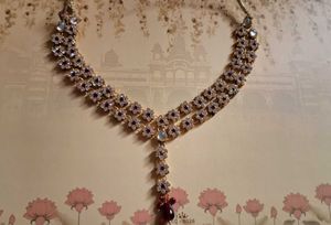 Elegant Gold &amp; Ruby Necklace Set