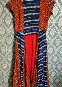 Multi Colour Long Froack With Beautiful Work