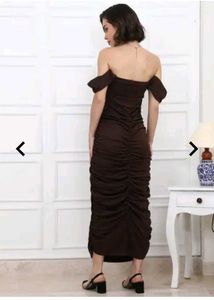 Brown corset Bodycon Midi Dress