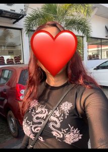 Bershka Black Sheer Mesh Top