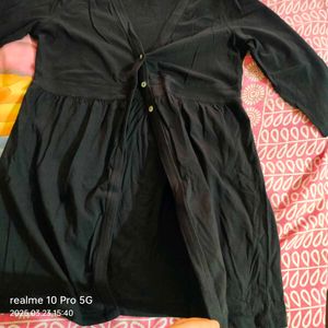 Black Button-Down Top