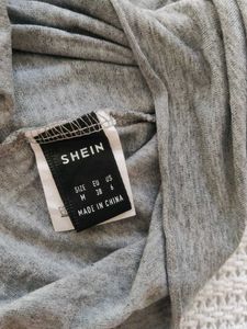 SHEIN Gray V-Neck Tee