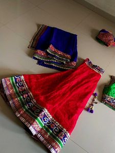 Designer Green &amp; Pink Lehenga Choli