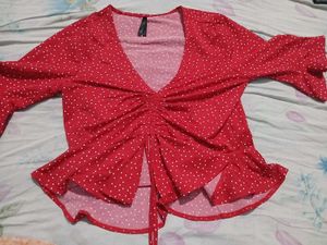 Red Polka Dot New Top/ Fit Xs,S drawstring Also