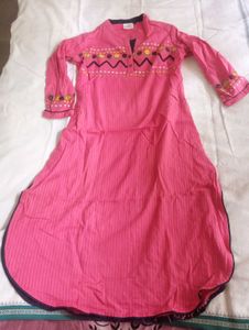Pink Embroidered Kurta