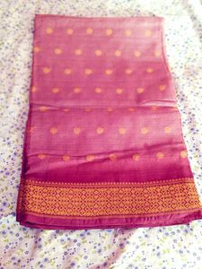 Elegant Pink pure Silk Saree