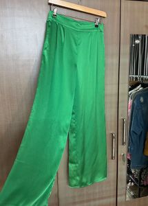 NEW H&amp;M Green Festive Wide Leg Pants
